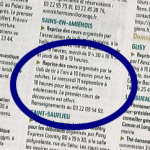 Annonce sur le Courrier Picard du 9 septembre 2013